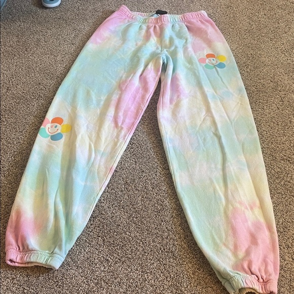 Pacsun tie dye flower power sweat pants small - Picture 2 of 4